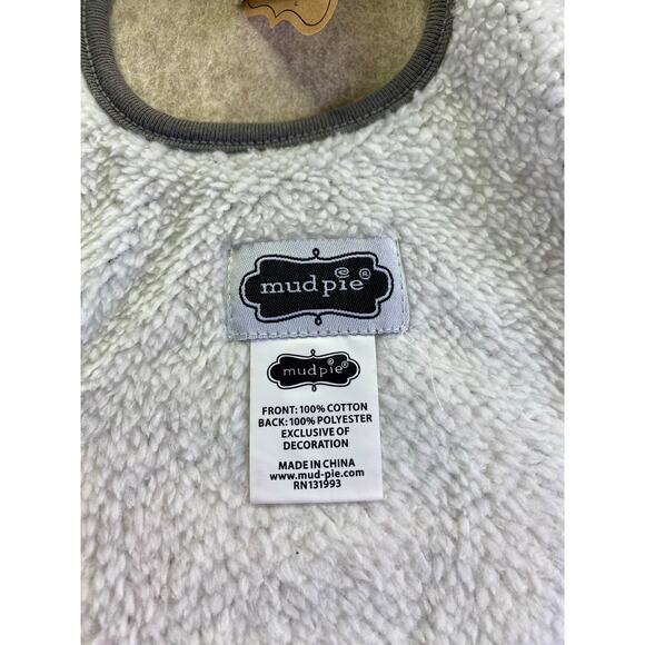 Mud Pie Blue and Gray Striped Football Themed Baby Bib - Picture 5 of 5